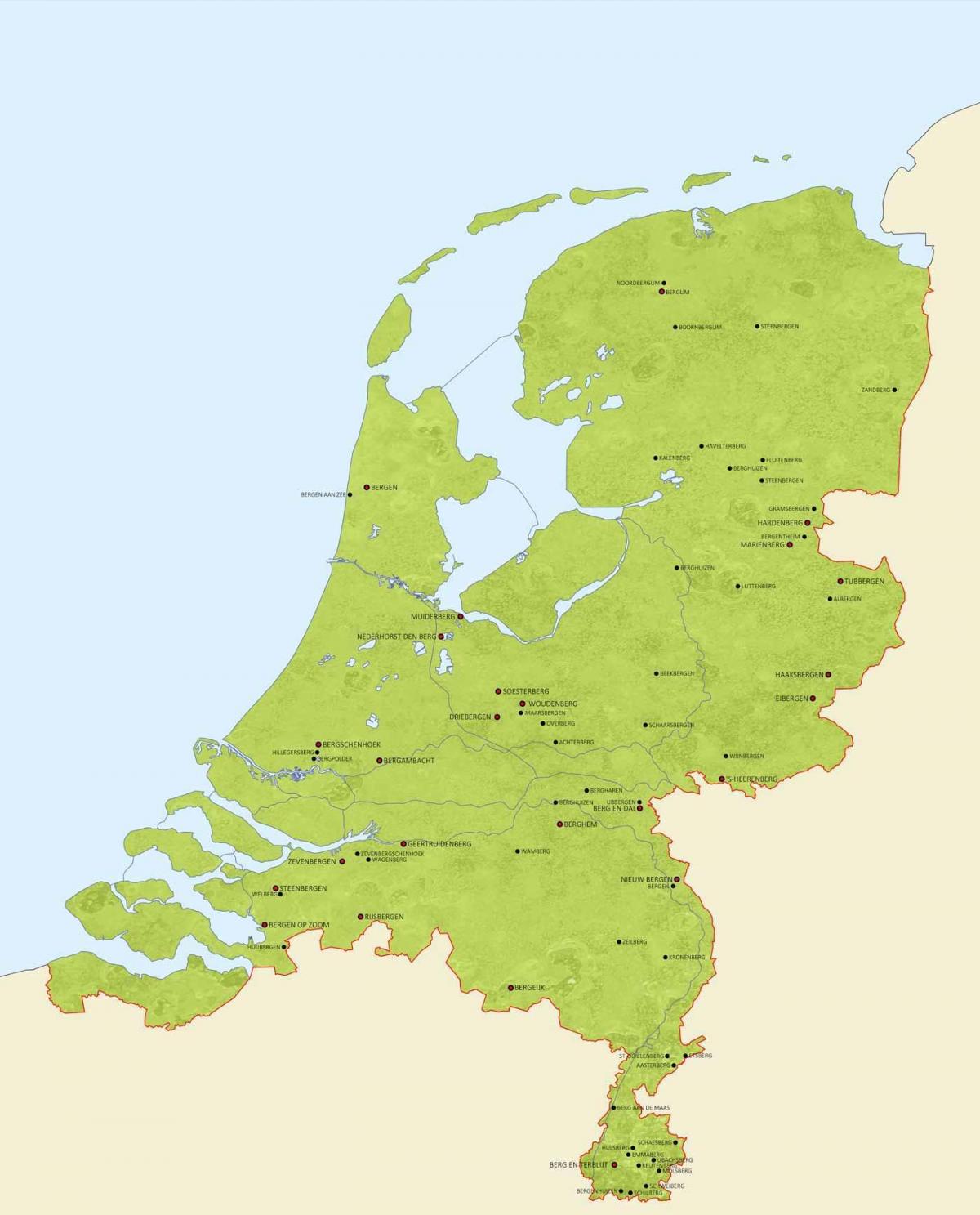 Горы в Нидерландах Карта