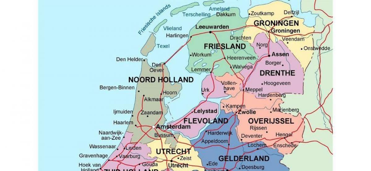 карта Севера Нидерландов