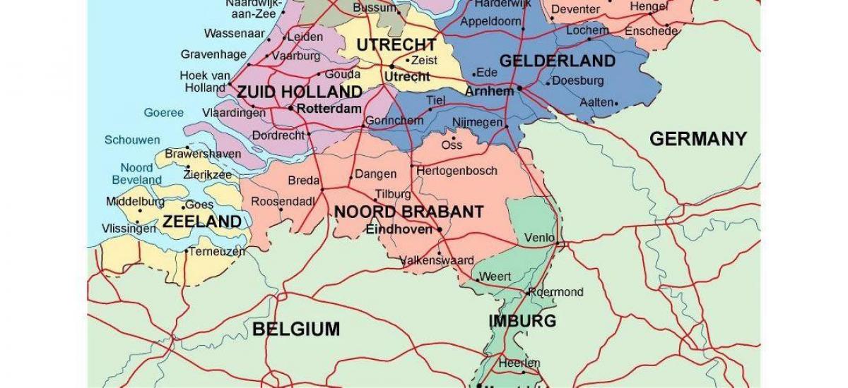 карта юга Нидерландов