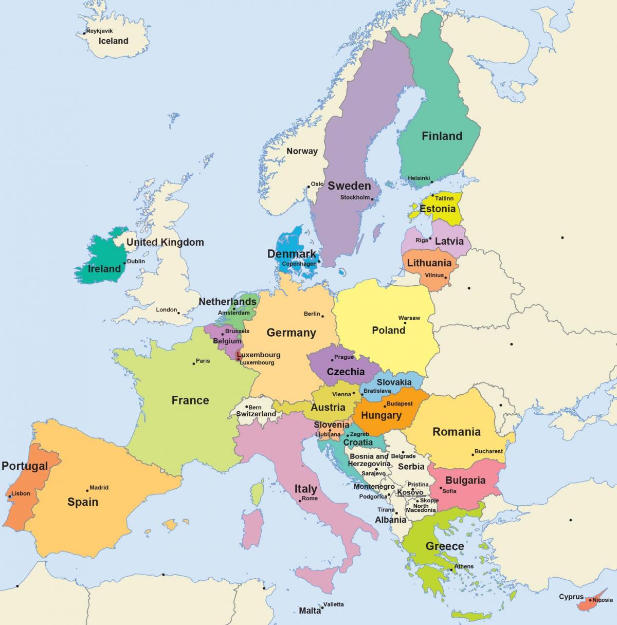 Карта Нидерландов и приграничных стран